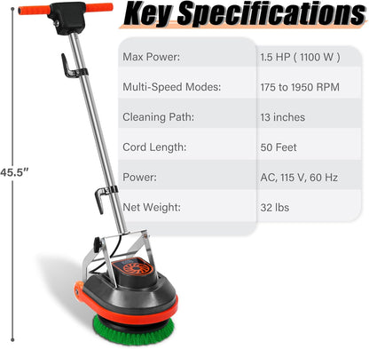 ✨ Commercial Floor Scrubber & Polisher – Deep Clean Tile, Hardwood & Carpet Effortlessly 🏢 Limited Time Deal! 🛒
