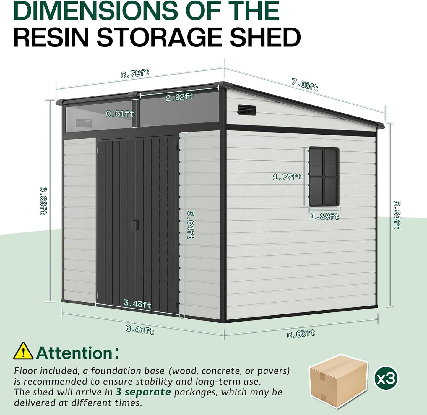 🏡 7x7 FT Outdoor Storage Shed – Waterproof & UV-Resistant with Skylight & Ventilation 🌞 Limited Time Offer! 🛒