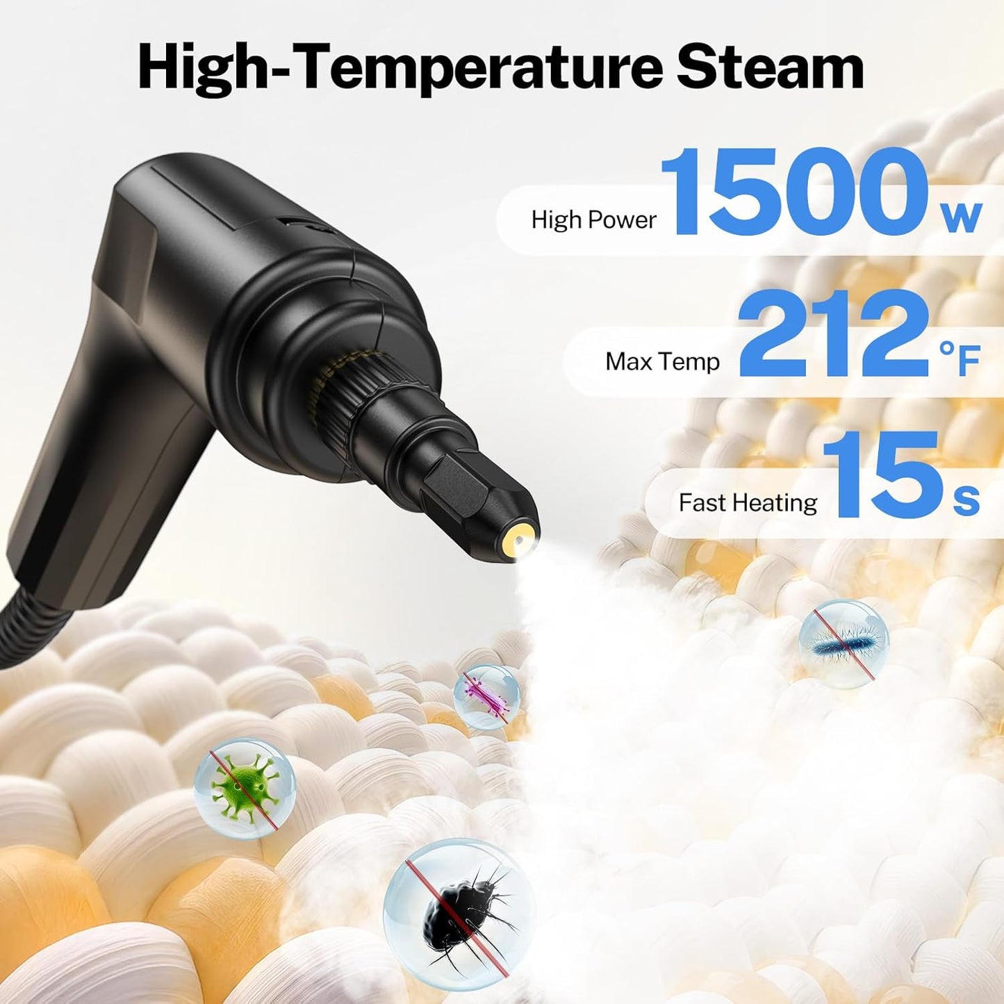 ⚡ Handheld Steam Cleaner – 3-Level Adjustable, Quick Heat-Up, Deep Clean Home & Car 🧽 Limited Time Deal! 🎉