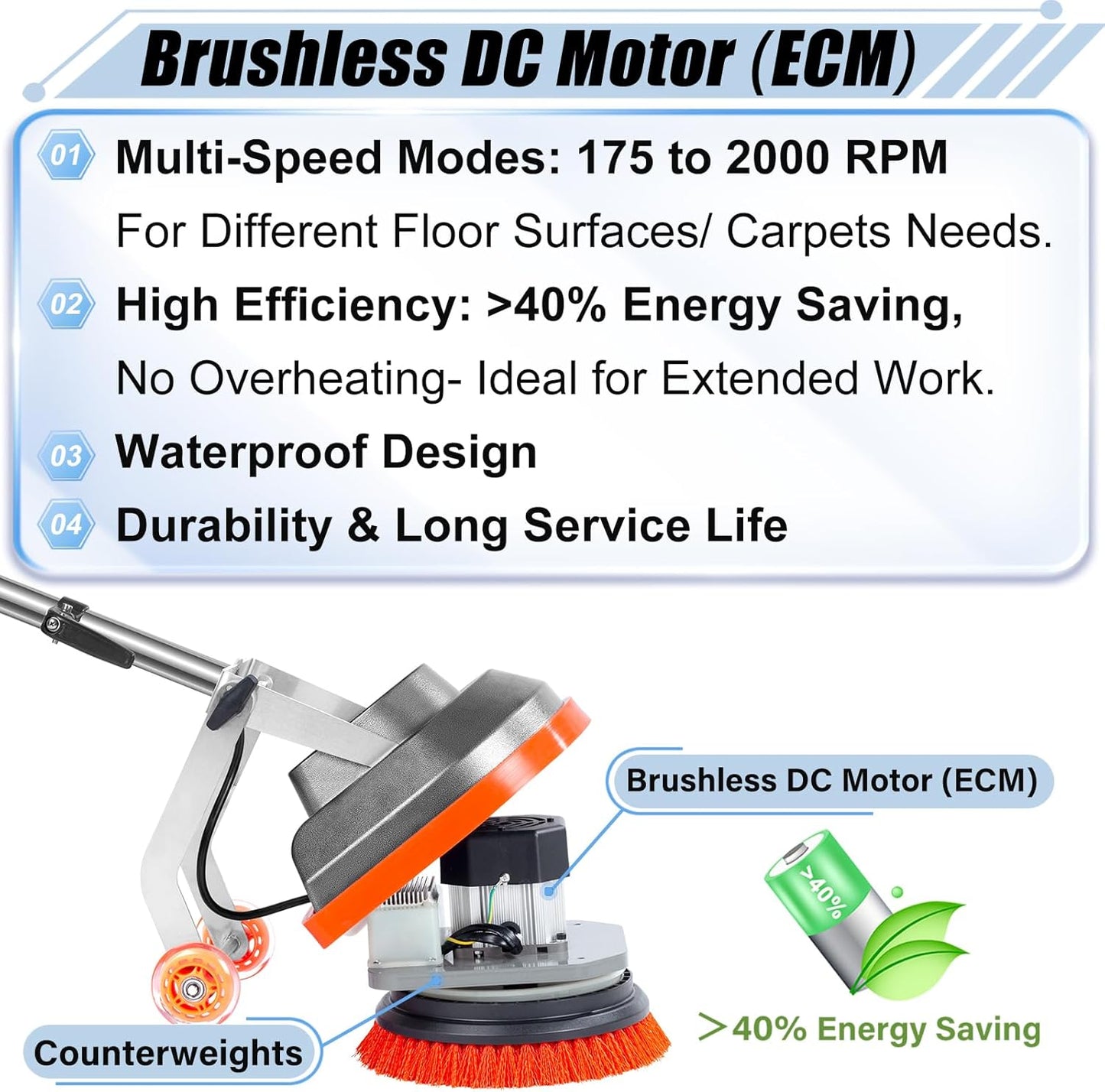 ✨ Commercial Floor Scrubber & Polisher – Deep Clean Tile, Hardwood & Carpet Effortlessly 🏢 Limited Time Deal! 🛒