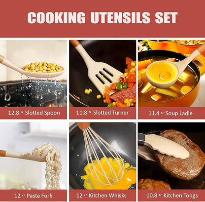 🍳 18-Piece Kitchen Utensil Set – Cook Like a Pro! 🥄 Non-Stick, Durable & Perfect for Any Home 🍴 Limited Time Offer! 🎉