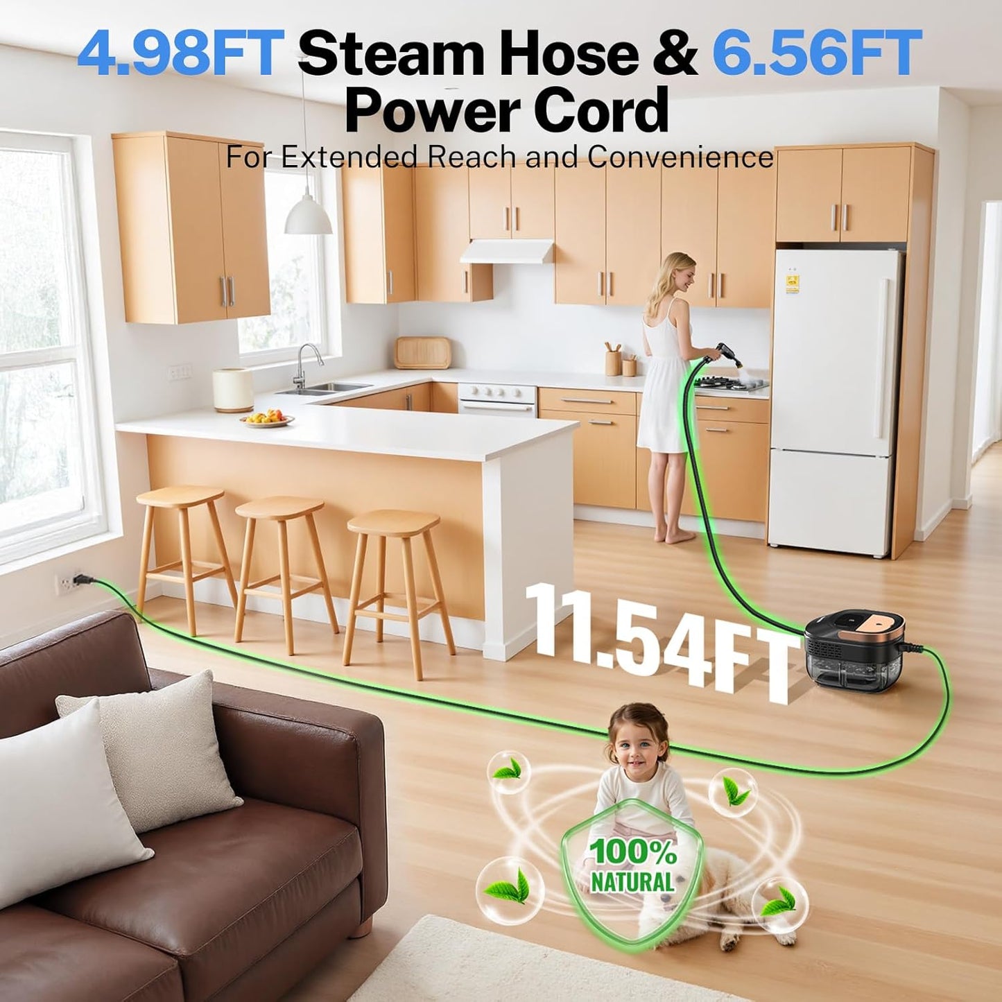 ⚡ Handheld Steam Cleaner – 3-Level Adjustable, Quick Heat-Up, Deep Clean Home & Car 🧽 Limited Time Deal! 🎉