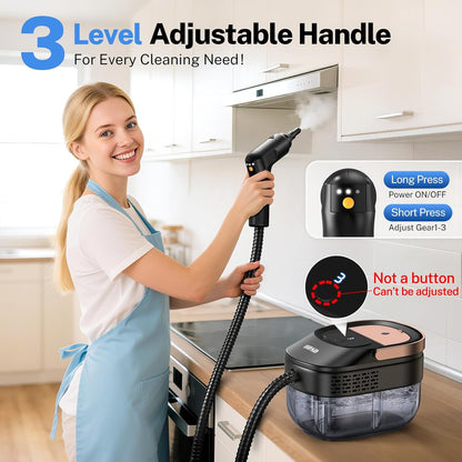 ⚡ Handheld Steam Cleaner – 3-Level Adjustable, Quick Heat-Up, Deep Clean Home & Car 🧽 Limited Time Deal! 🎉