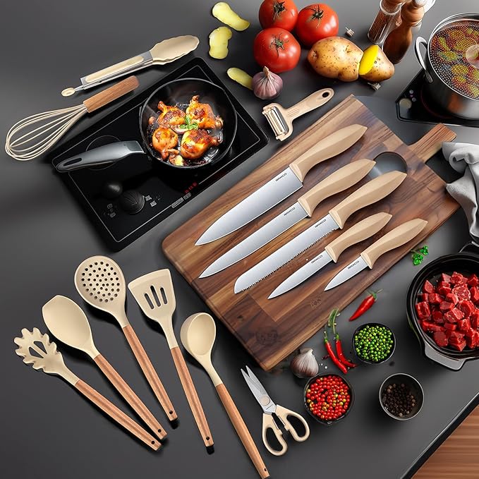 🍳 18-Piece Kitchen Utensil Set – Cook Like a Pro! 🥄 Non-Stick, Durable & Perfect for Any Home 🍴 Limited Time Offer! 🎉