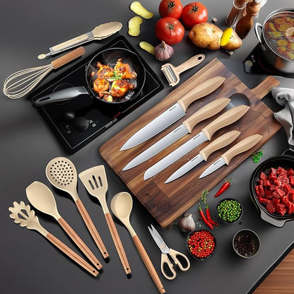 🍳 18-Piece Kitchen Utensil Set – Cook Like a Pro! 🥄 Non-Stick, Durable & Perfect for Any Home 🍴 Limited Time Offer! 🎉