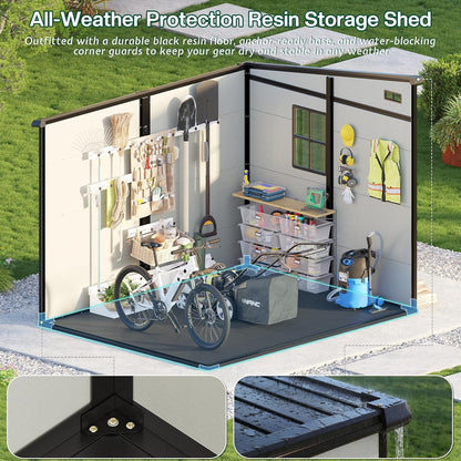 🏡 7x7 FT Outdoor Storage Shed – Waterproof & UV-Resistant with Skylight & Ventilation 🌞 Limited Time Offer! 🛒