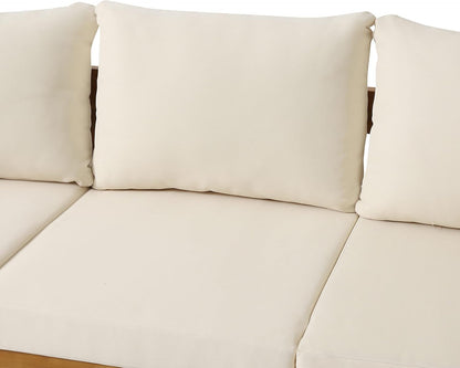 🌞 Outdoor 3-Seater Sofa – Cozy Acacia Wood Lounge with Cushions 🪑 Limited Time Summer Deal! 🌿