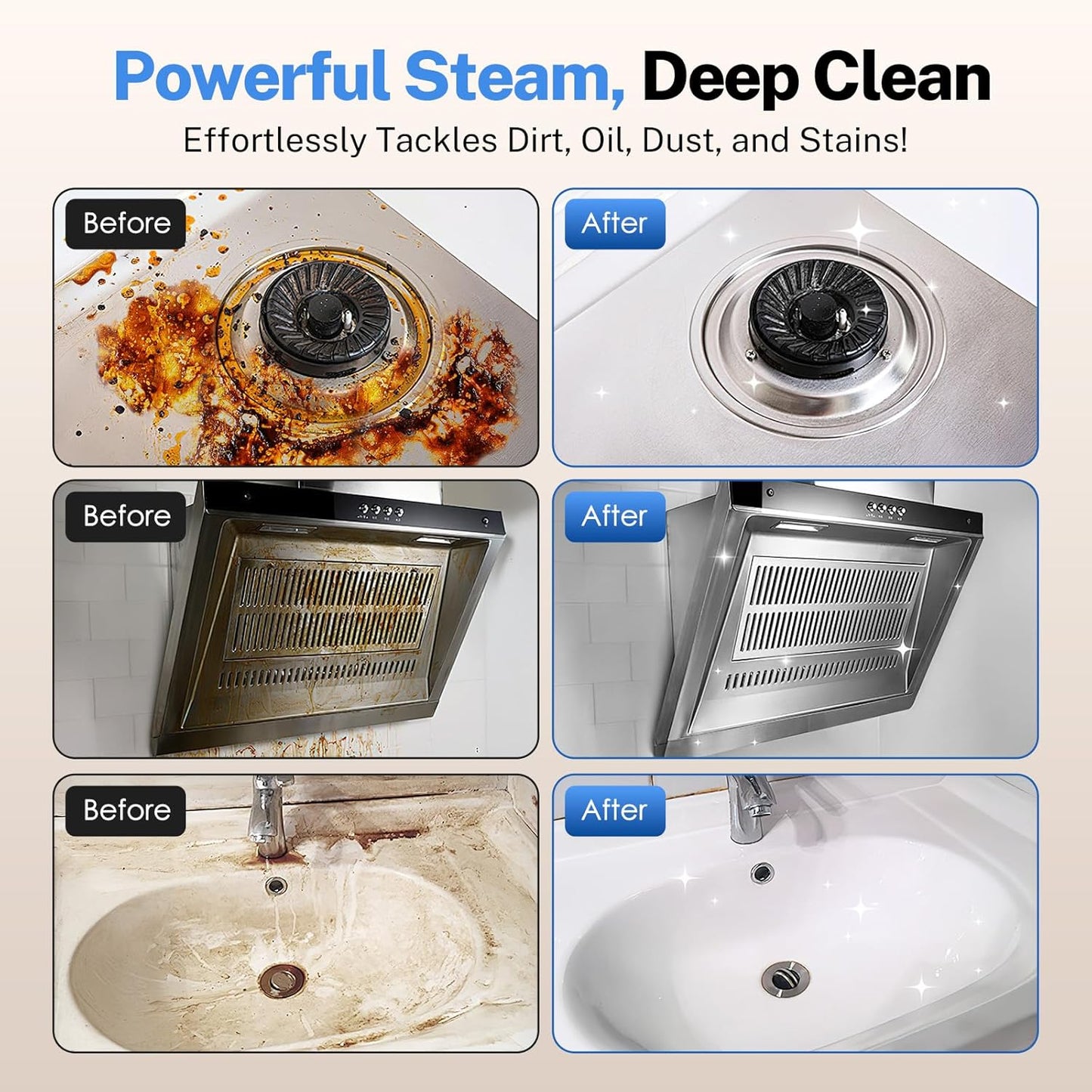 ⚡ Handheld Steam Cleaner – 3-Level Adjustable, Quick Heat-Up, Deep Clean Home & Car 🧽 Limited Time Deal! 🎉