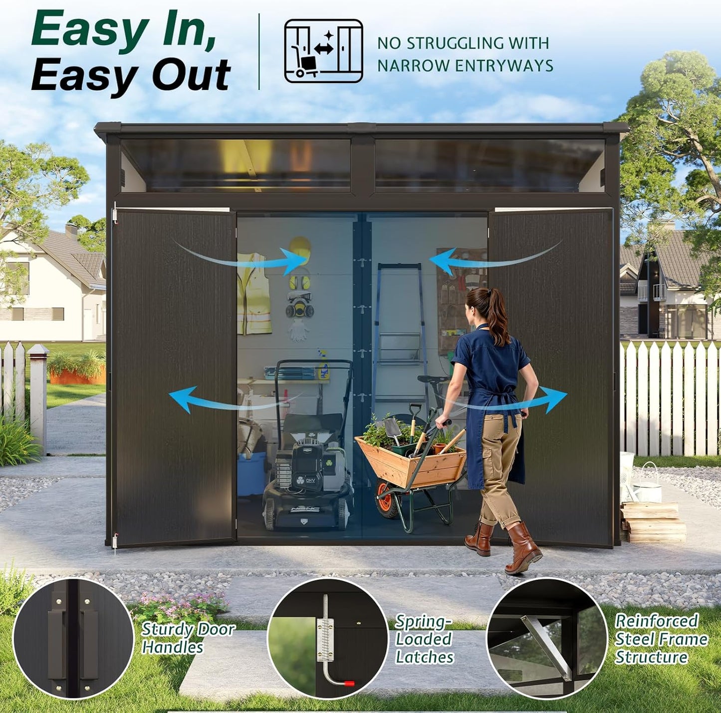🏡 7x7 FT Outdoor Storage Shed – Waterproof & UV-Resistant with Skylight & Ventilation 🌞 Limited Time Offer! 🛒
