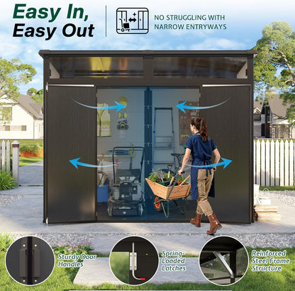 🏡 7x7 FT Outdoor Storage Shed – Waterproof & UV-Resistant with Skylight & Ventilation 🌞 Limited Time Offer! 🛒
