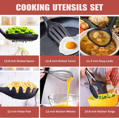🍳 18-Piece Kitchen Utensil Set – Cook Like a Pro! 🥄 Non-Stick, Durable & Perfect for Any Home 🍴 Limited Time Offer! 🎉