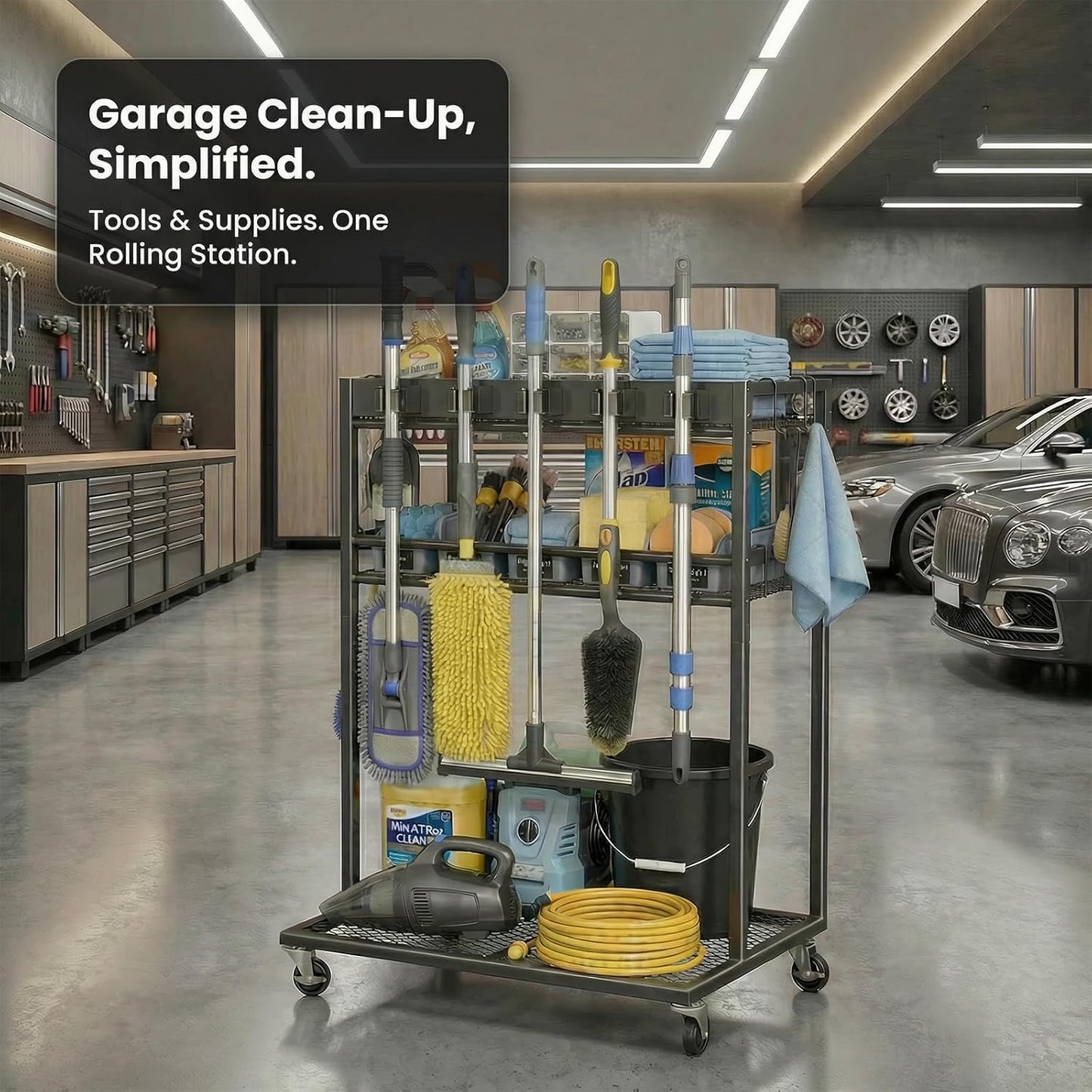 🧹 Multifunctional Rolling Cleaning Cart – Organize, Store & Move All Your Cleaning Tools Effortlessly 🚀 Limited Time Deal! 🎉