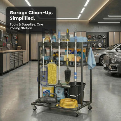 🧹 Multifunctional Rolling Cleaning Cart – Organize, Store & Move All Your Cleaning Tools Effortlessly 🚀 Limited Time Deal! 🎉